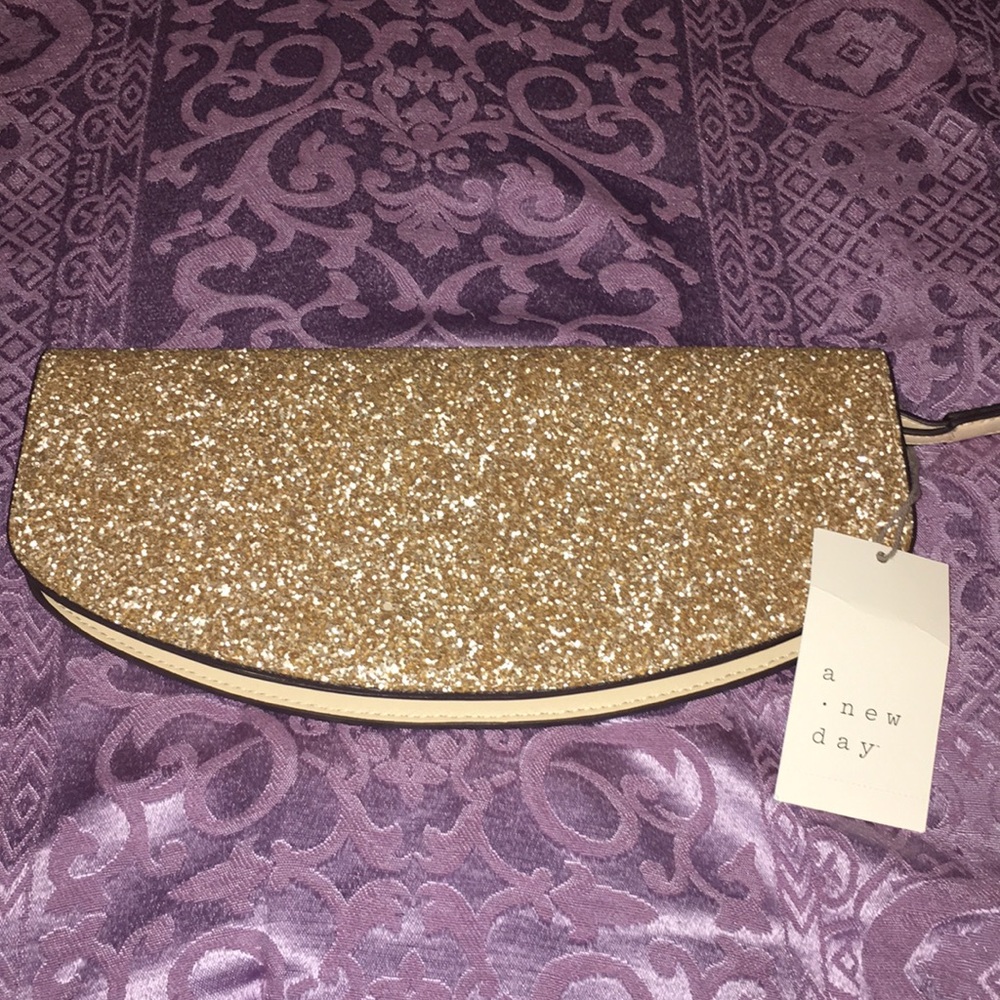 Gold sparkle clutch from Target